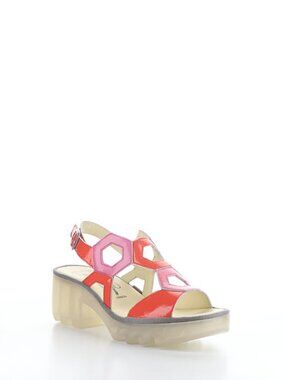 Fly London Tewa Strappy Platform Sandals Scarlet/Pink Sz EU40/US9-9.5